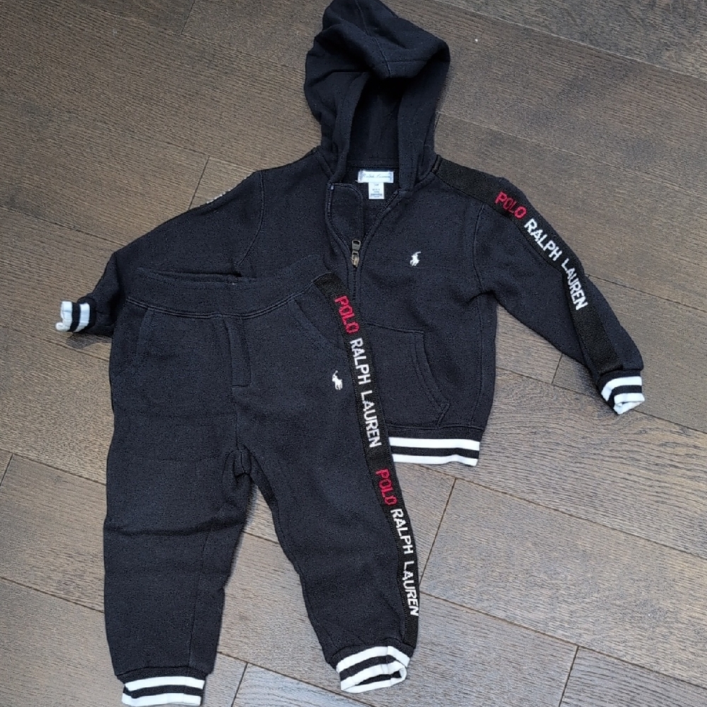 Ralph Lauren Kids Black Sweatpants & Hoodie Set